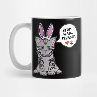 Please Stop The War Easter Cat Kitty statement shirt Mug